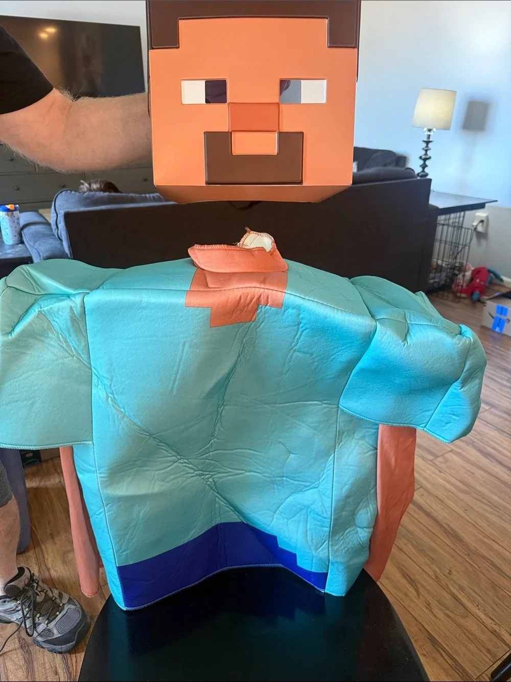 Minecraft Steve Costume Shirt and Mask and Pants